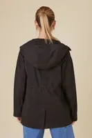 Women's Hooded Uniform Utility Jacket in Black Small