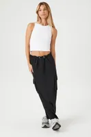 Women's French Terry Toggle Maxi Skirt in Black Small