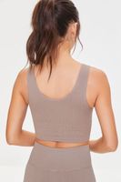 Women's Seamless Ribbed Sports Bra in Taupe Small