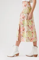 Women's Floral Print Midi Skirt in Rosewater, XS