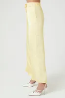 Women's Satin Wide-Leg Pants in Yellow, XS