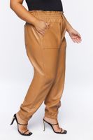 Women's Faux Leather Pants in Almond, 0X