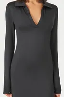 Women's Contour Bodycon Midi Dress in Black Small