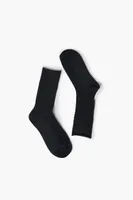 Textured Crew Socks in Black