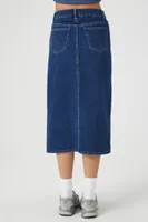 Women's Denim Midi Slit Skirt