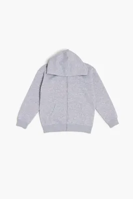 Kids Fleece Heathered Hoodie (Girls + Boys) in Heather Grey, 13/14