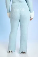 Women's Hello Kitty Sweater-Knit Pants in Baby Blue, 3X