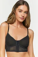 Women's Mesh Corset Bra in Black Small