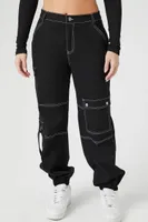 Women's Cargo Pocket Joggers in Black Medium