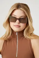 Tinted Shield Sunglasses in Gold/Gold