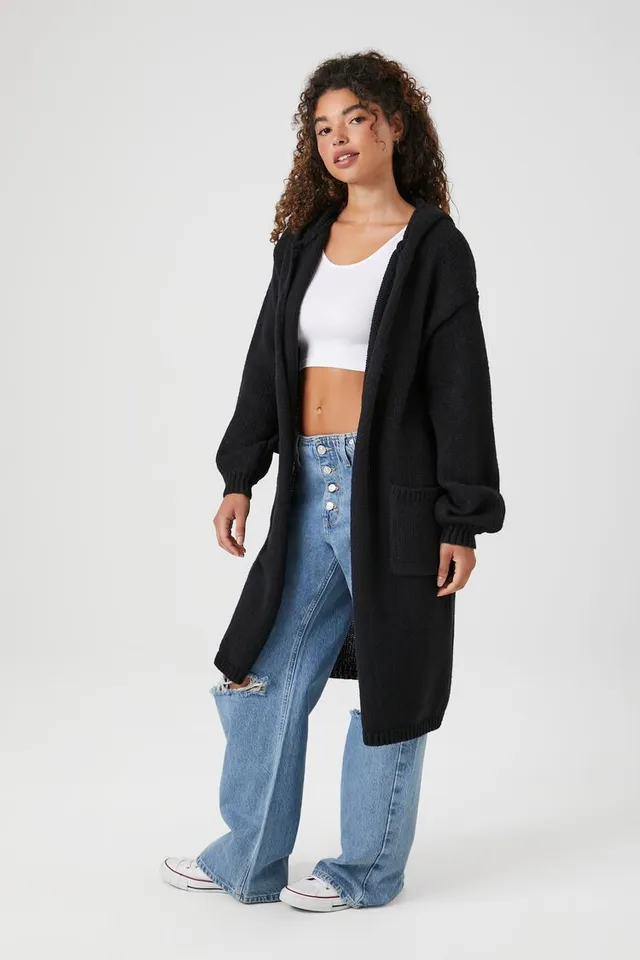 Forever 21 Women's Hooded Longline Cardigan Sweater | Dulles Town Center