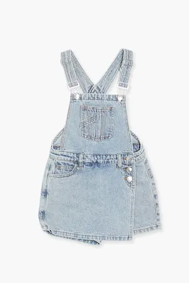 Girls Denim Overall Skort (Kids) in Light Denim, 13/14