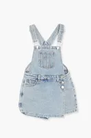 Girls Denim Overall Skort (Kids) in Light Denim, 13/14