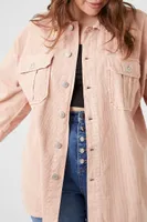 Women's Corduroy Shacket in Light Pink, 0X