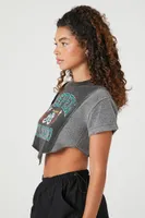 Women's Fleece Colorado Graphic Cropped Tee in Charcoal Large