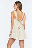 Women's Drop-Waist Sleeveless Mini Dress in Ash Brown Medium