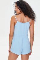 Women's Tie-Waist Lounge Romper in Sky Blue Small