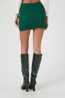 Women's Sweater-Knit Mini Skirt in Emerald Small