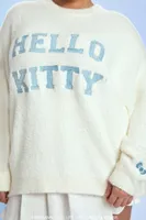 Women's Hello Kitty Embroidered Sweater in Vanilla, 1X