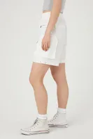 Women's Utility Cargo Bermuda Shorts in White Medium