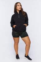 Women's Active Cropped Half-Zip Hoodie in Black, 0X