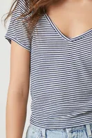 Women's Striped Rib-Knit T-Shirt