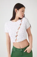 Women's Textured Cutout Crop Top