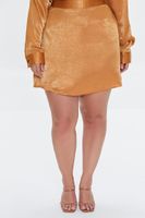 Women's Satin Mini Skirt in Maple, 3X