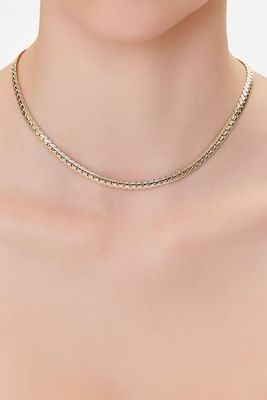 Women's Herringbone Chain Necklace in Gold