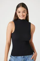 Women's Seamless Mock Neck Top in Black, M/L