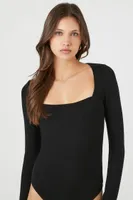 Women's Marled Knit Long-Sleeve Bodysuit