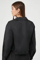 Women's Cropped Coach Jacket in Black Small