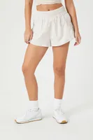 Women's Active Smocked Flare Shorts in Birch Small