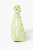 Women's Ruched Crescent Crossbody Bag in Citron