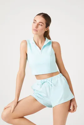 Women's Active Drawstring Shorts in Powder Blue, XS