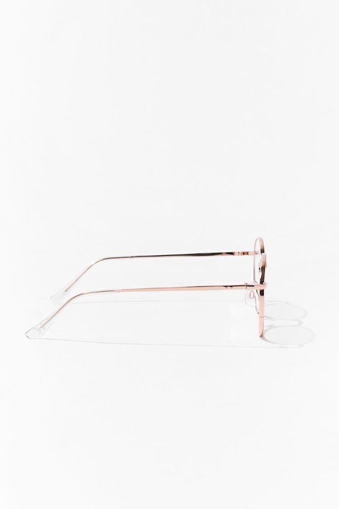 Round Reader Glasses in Rose Gold/Clear