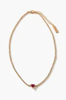 Women's Frasier Sterling Faux Gem Choker Necklace in Pink/Clear