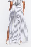 Women's Striped Palazzo Pants in Navy/White Small