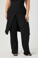 Women's Sweater-Knit Tunic & Pants Set in Black, 3X