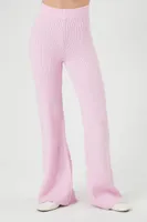 Women's Sweater-Knit Cardigan & Pants Set in Pink Large