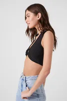 Women's Plunging O-Ring Cropped Tank Top