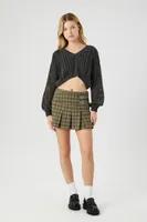 Women's Cropped Cable Knit Sweater in