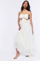 Women's Cutout Halter Maxi Dress in Vanilla Medium