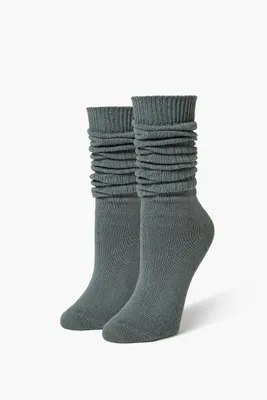 Ribbed Knit Knee-High Socks in Tea