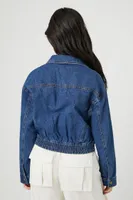 Women's Snap-Button Denim Trucker Jacket Medium