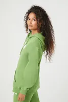 Women's Austin Graphic Fleece Zip-Up Hoodie in Pepper Green Small