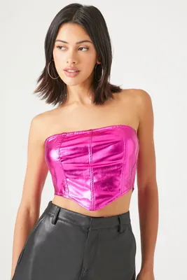 Women's Metallic Cropped Tube Top