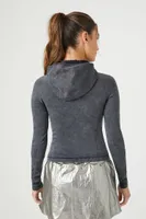 Women's Active Seamless Hooded Top in Black Small