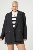 Women's Double-Breasted Blazer Black,