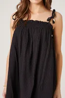 Women's Tassel Shift Mini Dress in Black Large